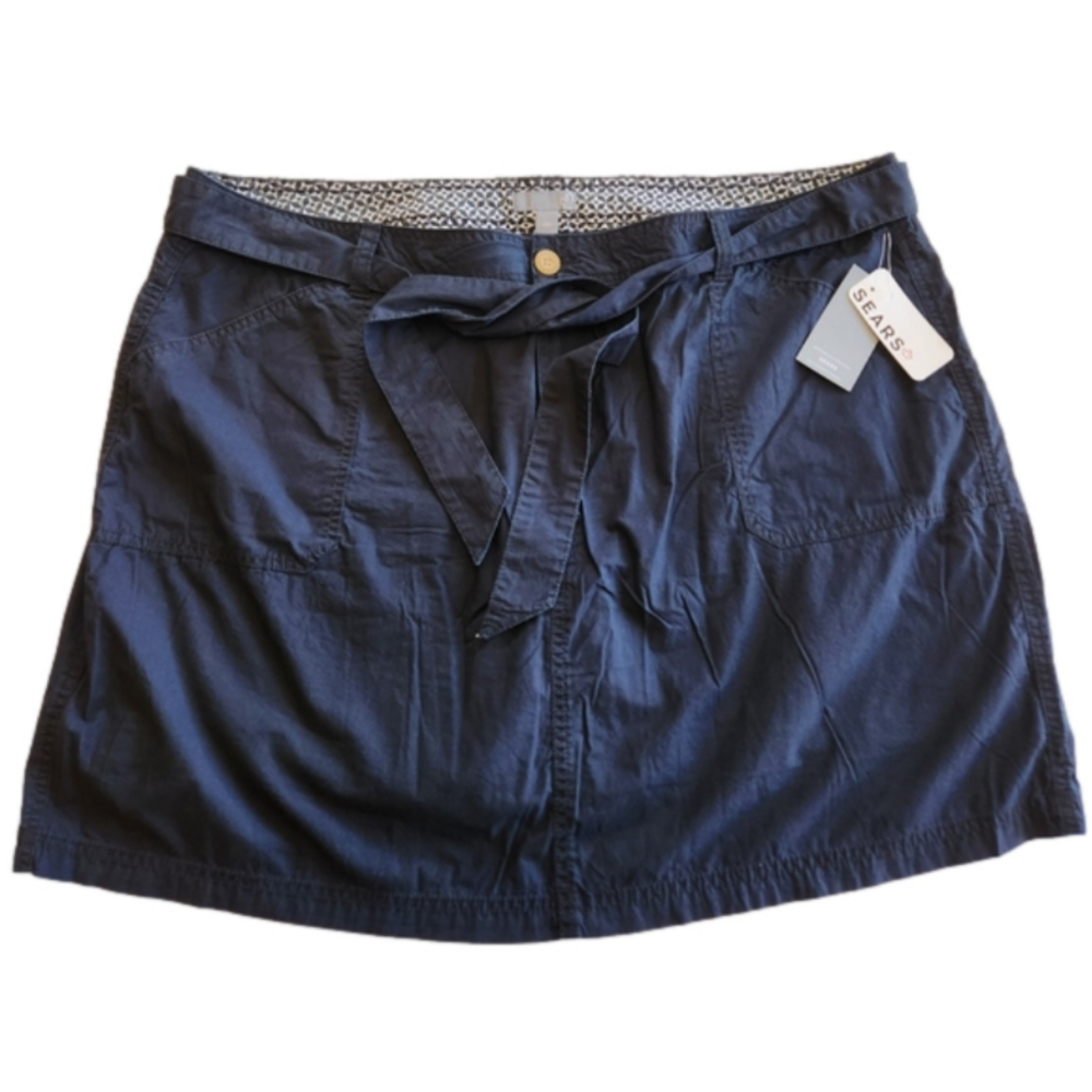 Sears Canada Navy Blue Skort Size 20W Vintage 100% Cotton NWT
